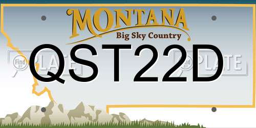 QST22D Montana License Plate