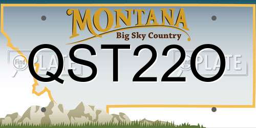 QST22O Montana License Plate