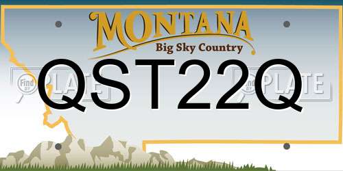 QST22Q Montana License Plate