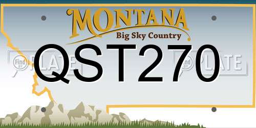 QST270 Montana License Plate