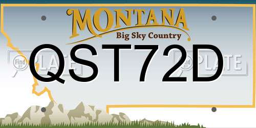 QST72D Montana License Plate