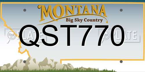 QST770 Montana License Plate