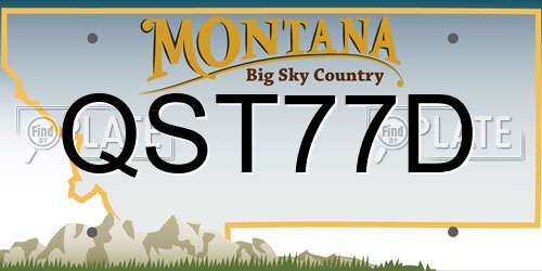 QST77D Montana License Plate
