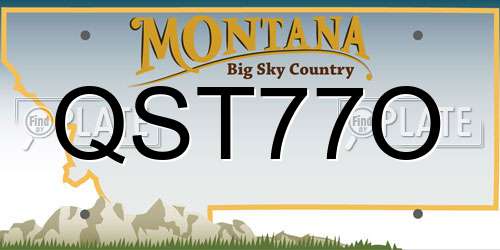 QST77O Montana License Plate