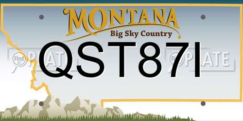 QST87I Montana License Plate