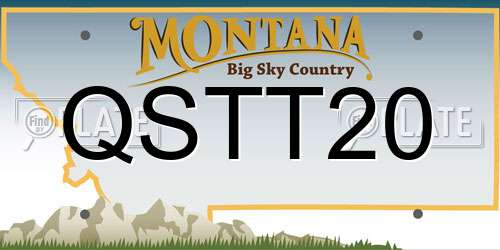 QSTT20 Montana License Plate