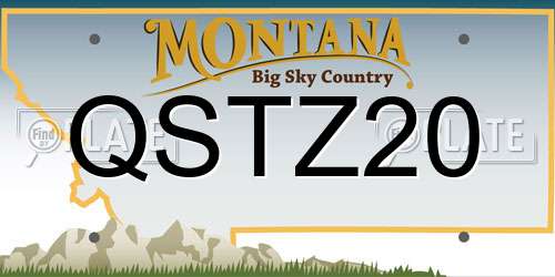 QSTZ20 Montana License Plate