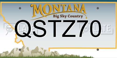 QSTZ70 Montana License Plate