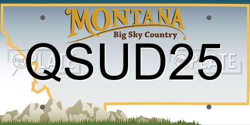 QSUD25 Montana License Plate
