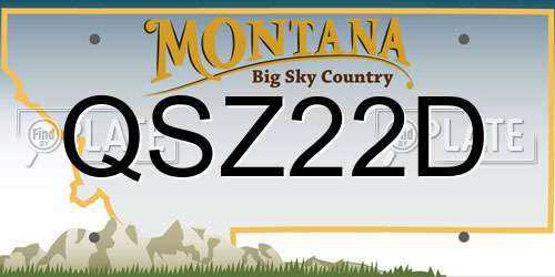 QSZ22D Montana License Plate