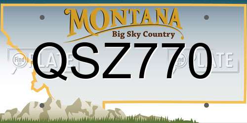 QSZ770 Montana License Plate