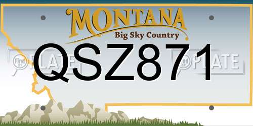 QSZ871 Montana License Plate