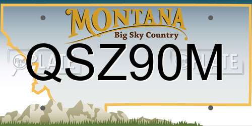 QSZ90M Montana License Plate