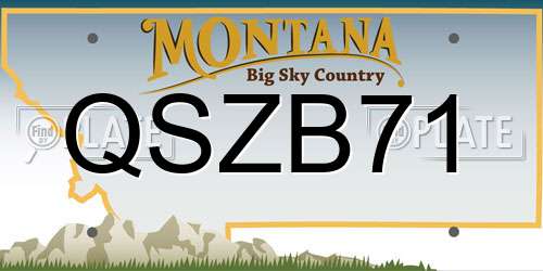 QSZB71 Montana License Plate