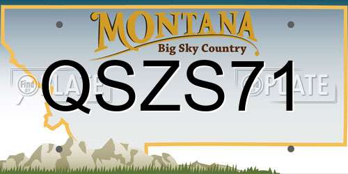 QSZS71 Montana License Plate