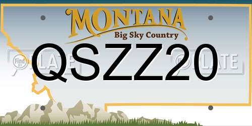 QSZZ20 Montana License Plate