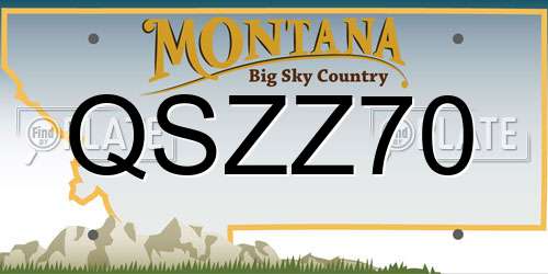QSZZ70 Montana License Plate