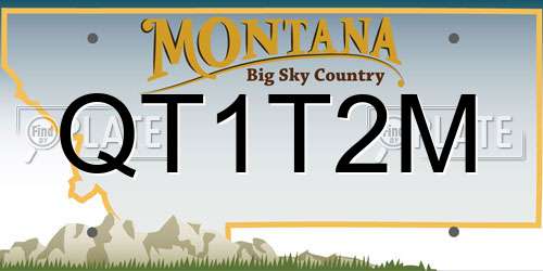 QT1T2M Montana License Plate