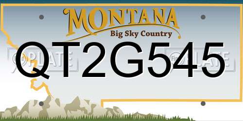 QT2G545 Montana License Plate