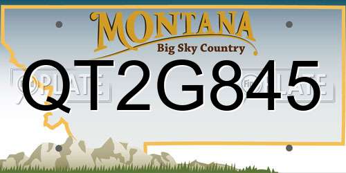 QT2G845 Montana License Plate