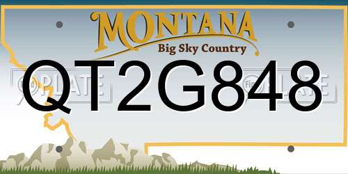 QT2G848 Montana License Plate