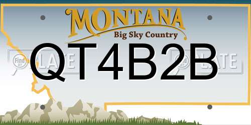 QT4B2B Montana License Plate