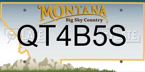 QT4B5S Montana License Plate
