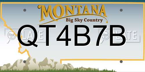 QT4B7B Montana License Plate
