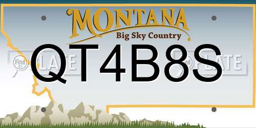 QT4B8S Montana License Plate