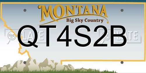 QT4S2B Montana License Plate