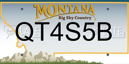 QT4S5B Montana License Plate