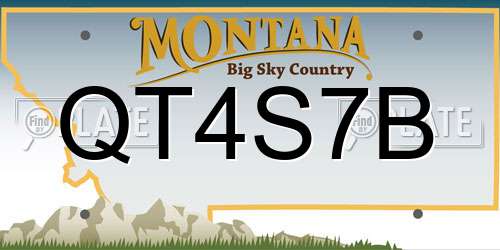 QT4S7B Montana License Plate