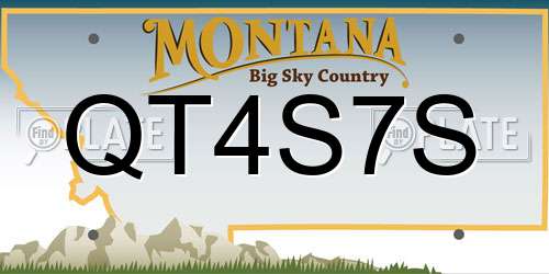 QT4S7S Montana License Plate