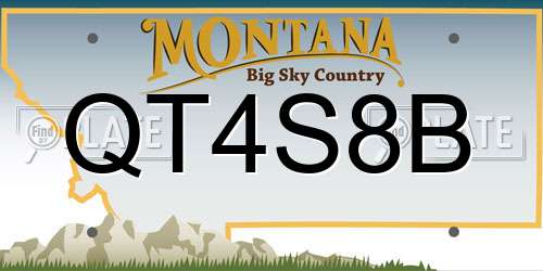 QT4S8B Montana License Plate