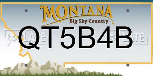 QT5B4B Montana License Plate