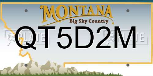 QT5D2M Montana License Plate