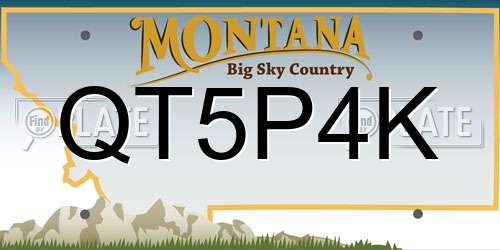 QT5P4K Montana License Plate