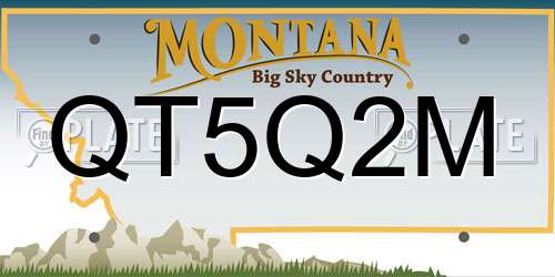 QT5Q2M Montana License Plate