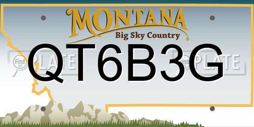 QT6B3G Montana License Plate