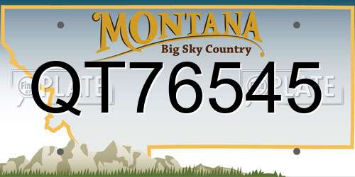 QT76545 Montana License Plate
