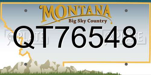 QT76548 Montana License Plate