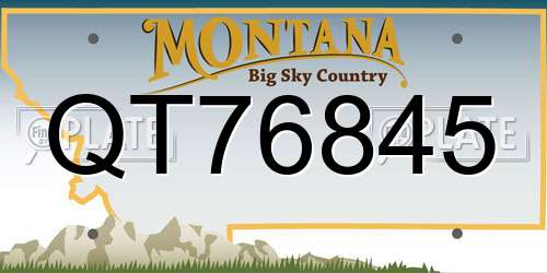QT76845 Montana License Plate