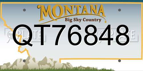 QT76848 Montana License Plate