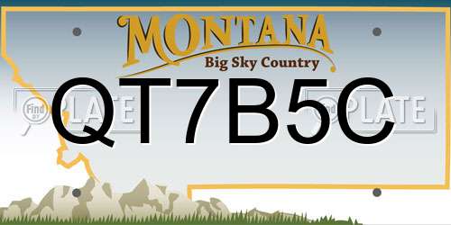 QT7B5C Montana License Plate