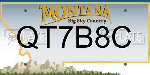 QT7B8C Montana License Plate