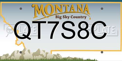 QT7S8C Montana License Plate