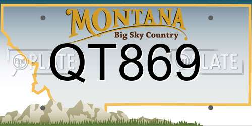 QT869 Montana License Plate