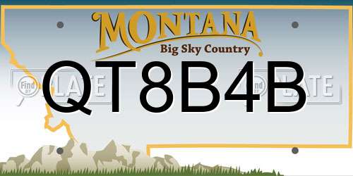 QT8B4B Montana License Plate