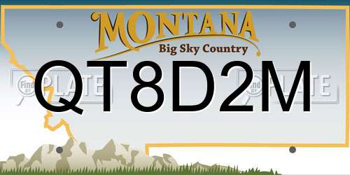 QT8D2M Montana License Plate