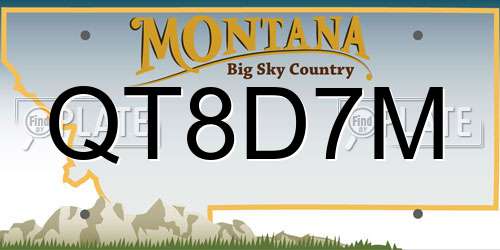QT8D7M Montana License Plate